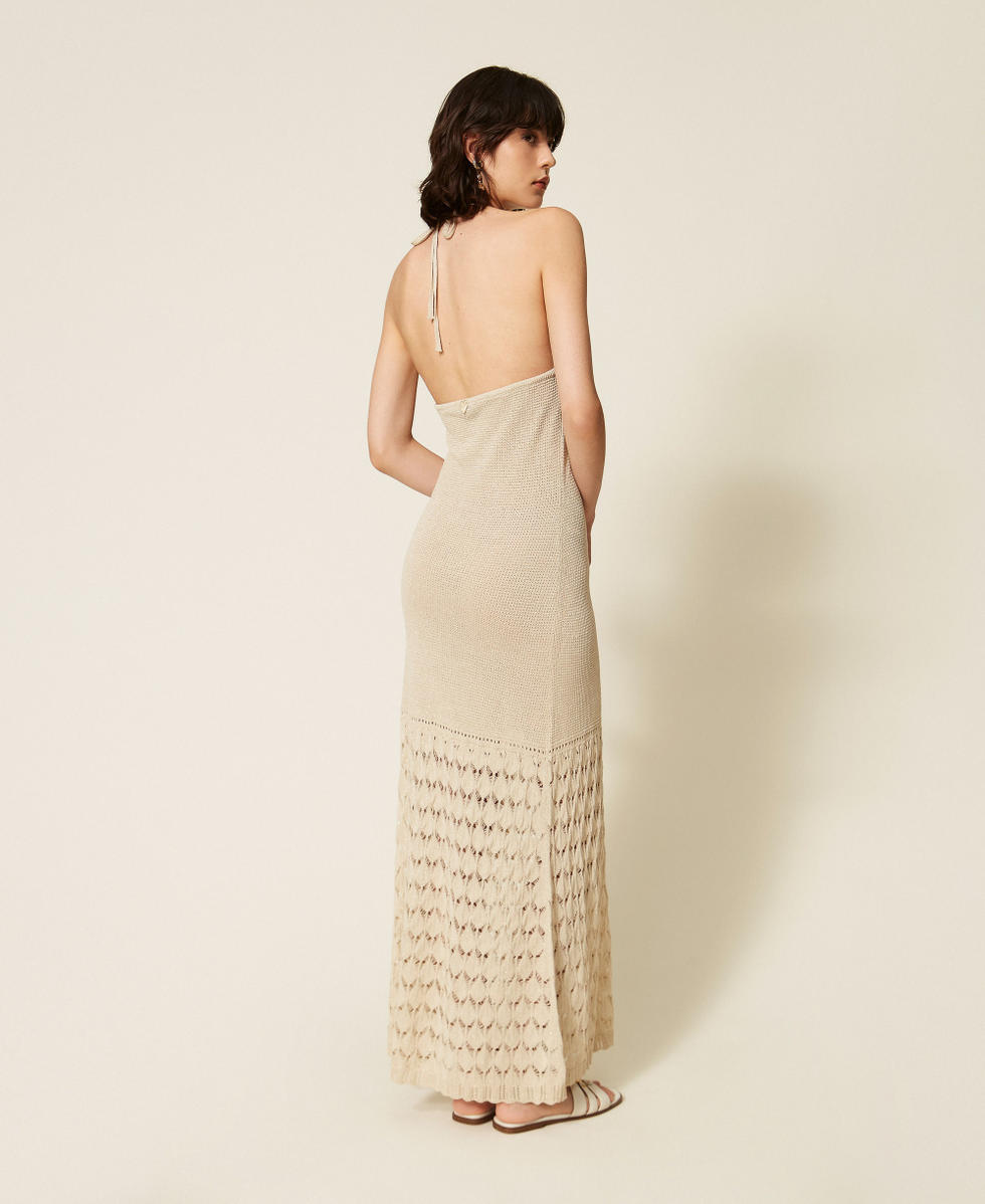 Maxi-Strickkleid mit H&auml;keldetails