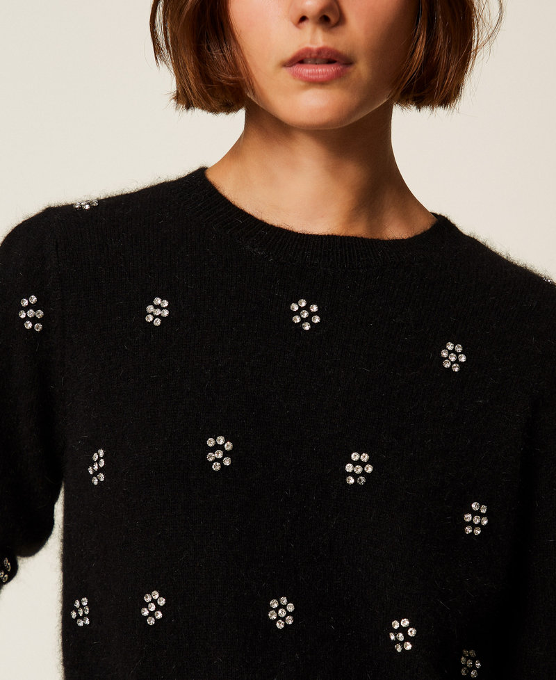 Angora blend jumper with embroidery Black Woman 252TT3181_00006_04