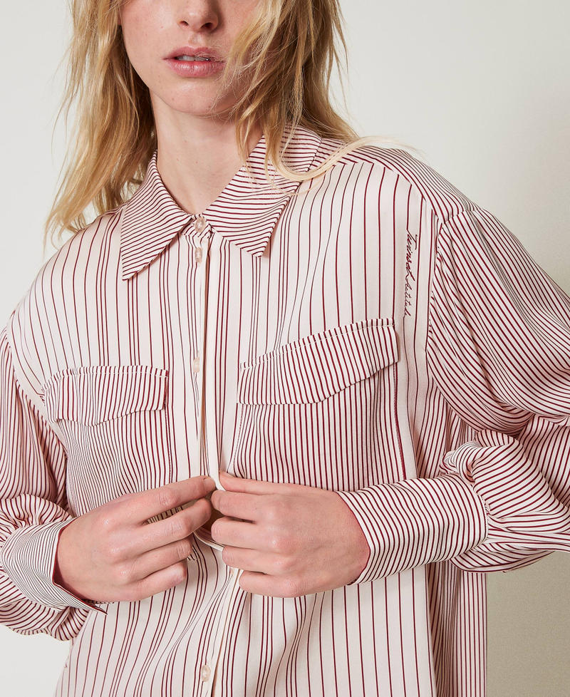 Camicia in satin a righe Funny Stripes Dark Love Potion Donna 251AP2205_12245_03