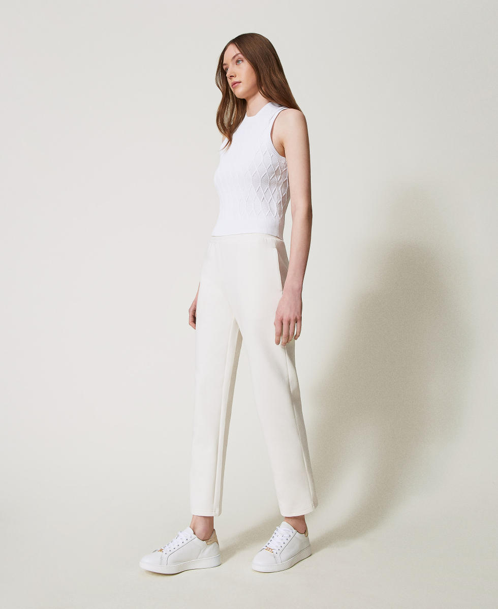 Pantalones pitillo de tejido scuba White Cloud Mujer 251LL2VFF_12105_02