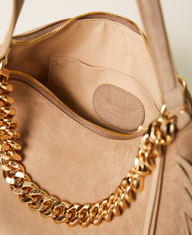 'Liliane' medium suede bag Sand Woman 261TB7083_00017_04