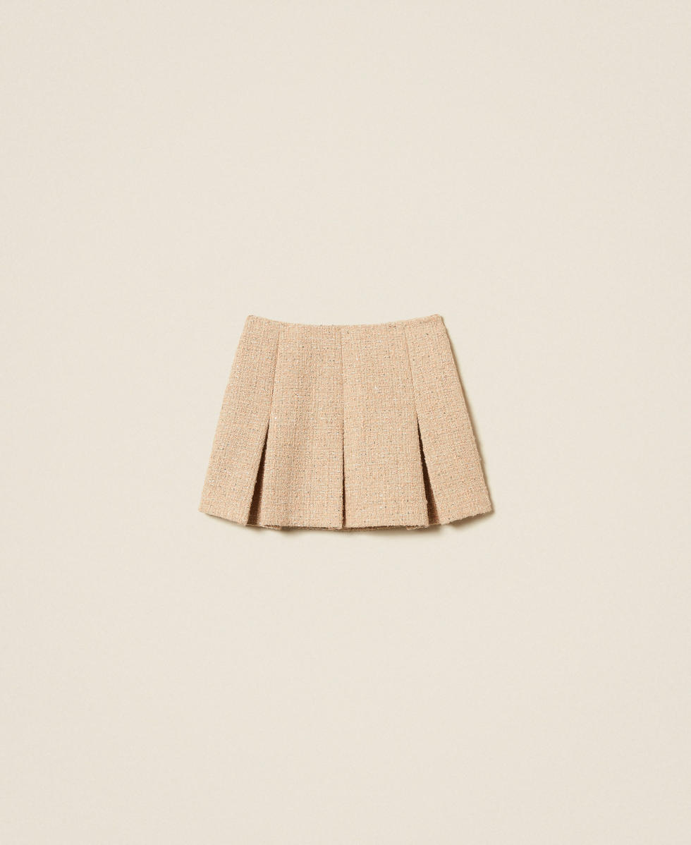 Bouclé miniskirt with sequins