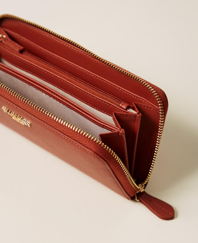 Zip-around wallet with logo Terracotta Woman 261TH7011_00053_03