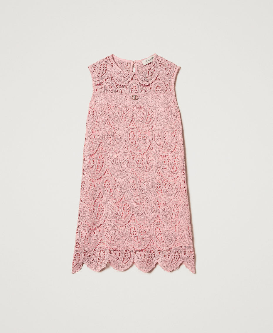 Schmales Minikleid aus Makrameespitze Sweet Rose M&auml;dchen 251GJ2QR3_00533_S0