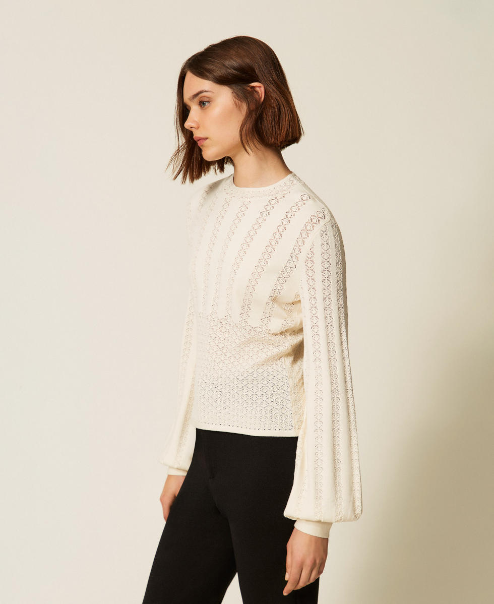 Crew neck punched knit jumper Mother Of Pearl Woman 262TP3124_00059_02