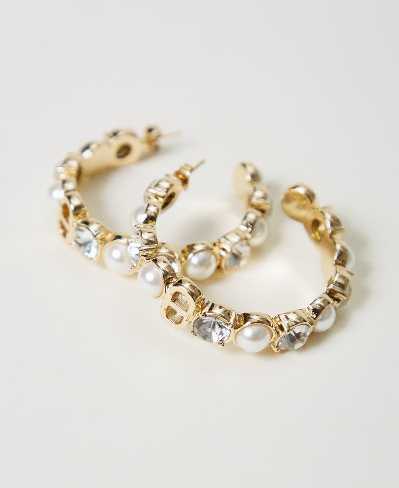 Loop earrings with pearls and rhinestones New Gold Woman 251TA4030_10630_02