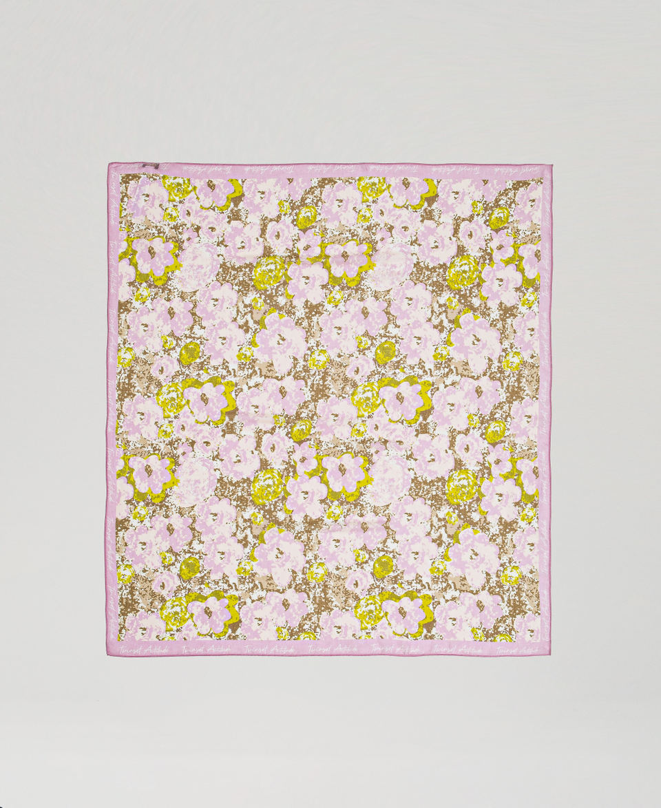 Floral print keffiyeh Dawn Pink Flowers Print Woman 251AA4010_12299_05