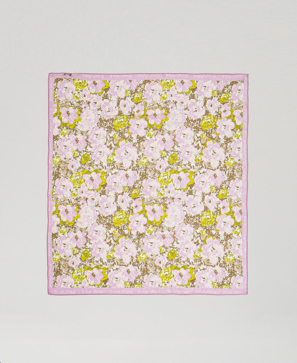 Tuch mit Blumenprint Flowers-Print Dawn Pink Frau 251AA4010_12299_05
