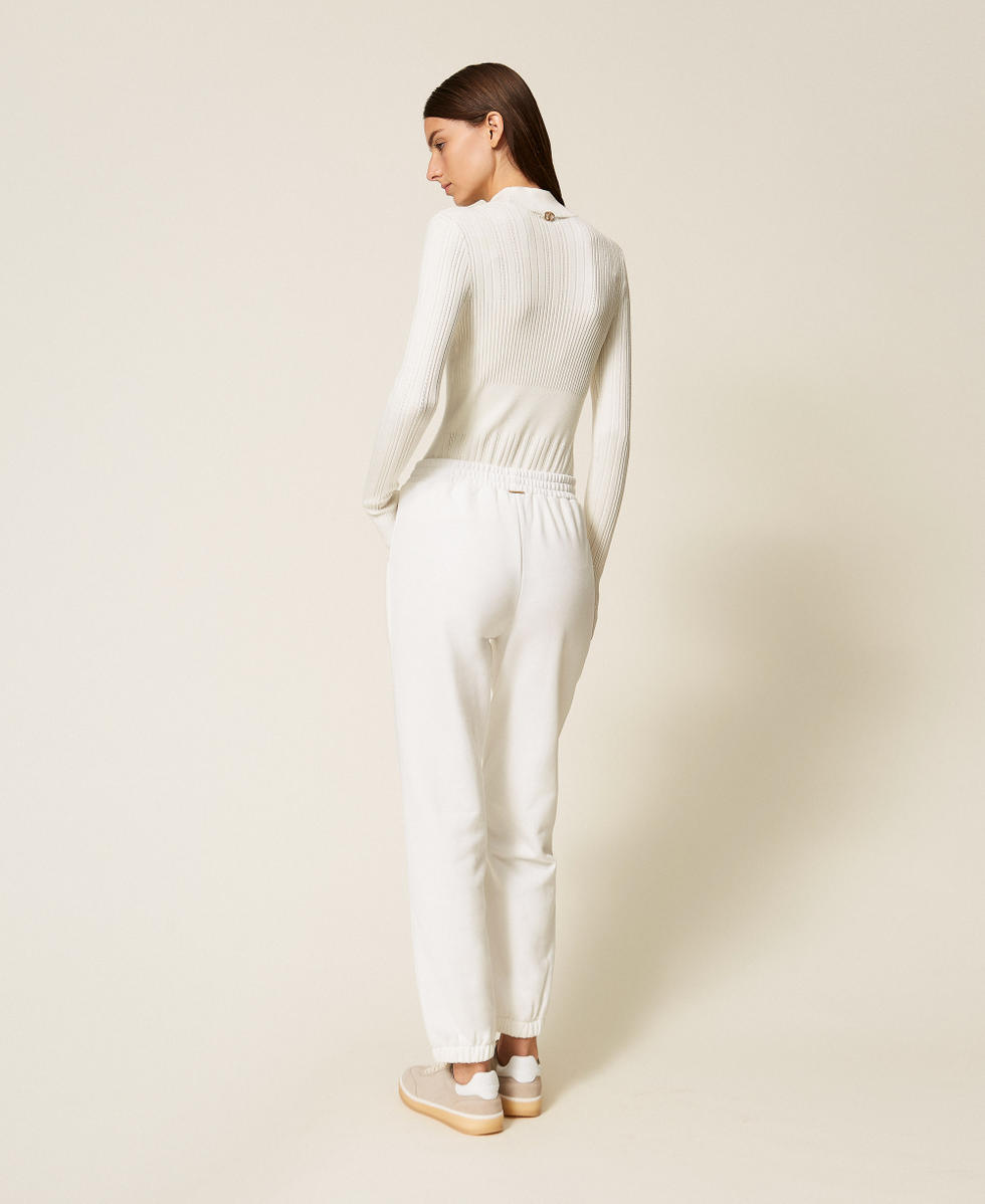 Knit and fleece joggers Off White Woman 252LL2CFF_00526_04