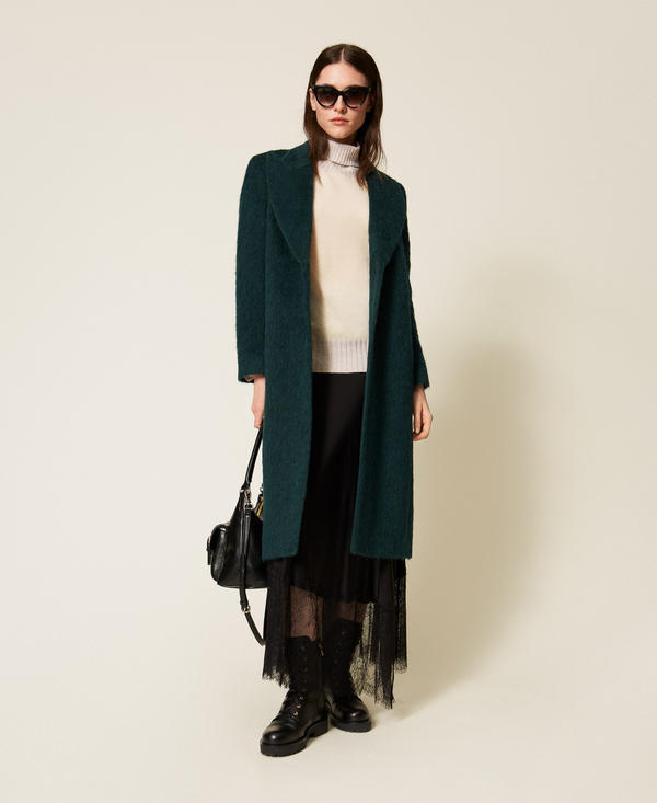 Long wool blend coat