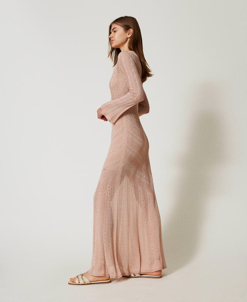 Vestido largo de punto de doble uso Sahara Rose Lúrex Mujer 251TT3180_12473_02