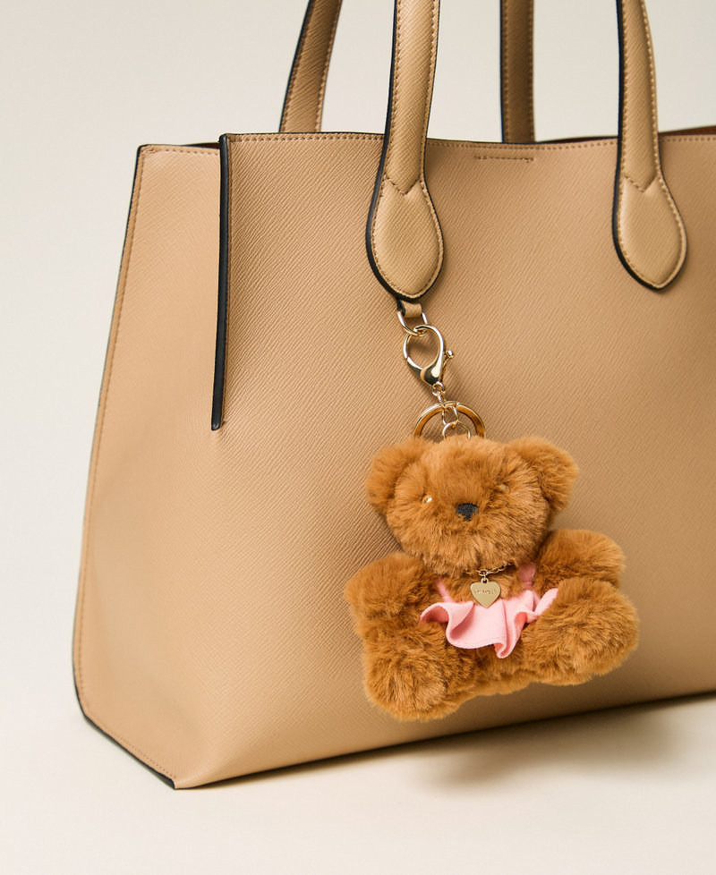 Faux fur bear key ring Leather Brown Woman 262TH7075_00057_03