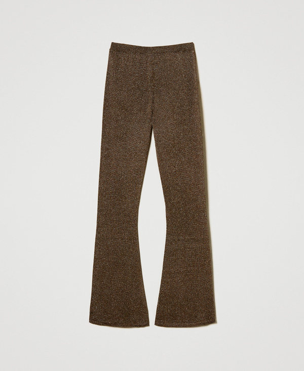 Flare-Strickhose mit Lurex
