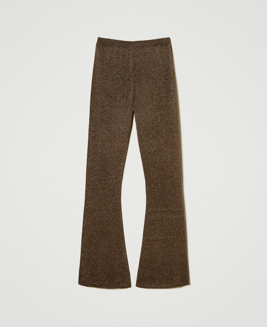 Flared knit trousers with lurex