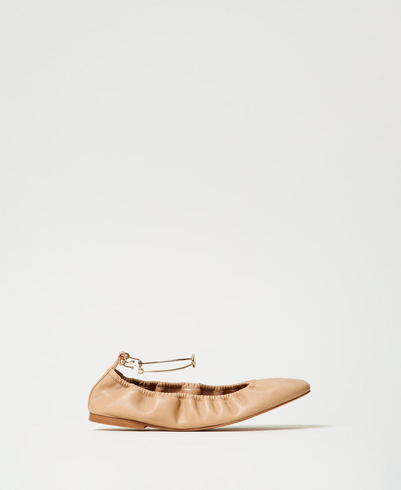 Ballet flats with strap Camel Woman 251TCP150_00044_01