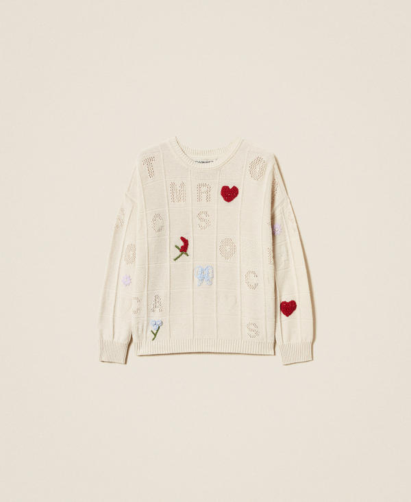 Treeblend yarn maxi jumper with embroidery