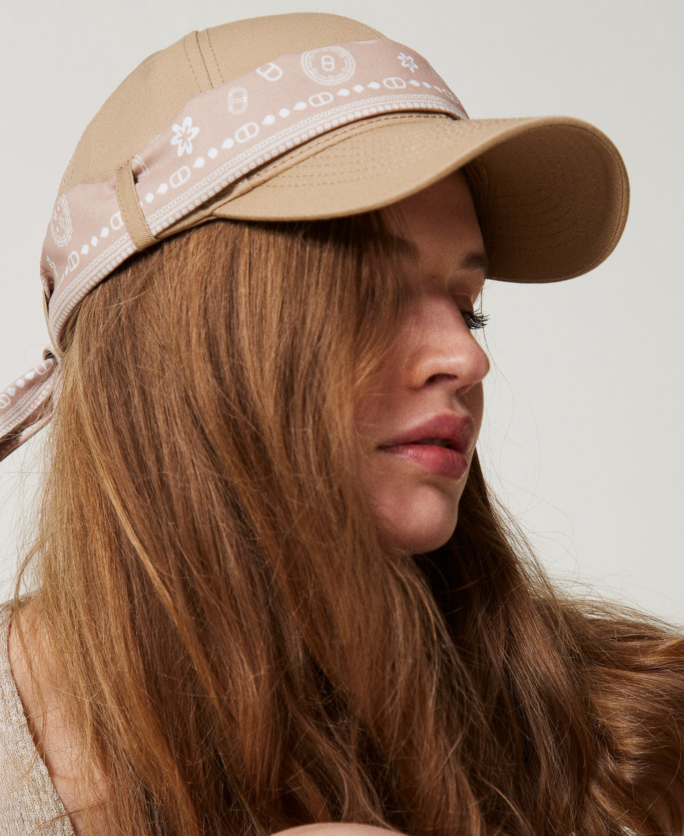 Casquette de baseball avec foulard bandana Beige &laquo;&nbsp;Rope&nbsp;&raquo; Femme 251TO5460_12145_T0