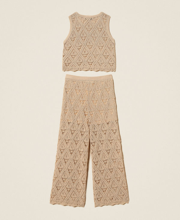 Top et pantalon ample en maille avec losanges