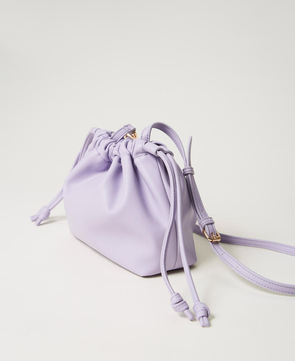 Shoulder bag with ruching Lilac Flowers Woman 251TD8032_00703_02