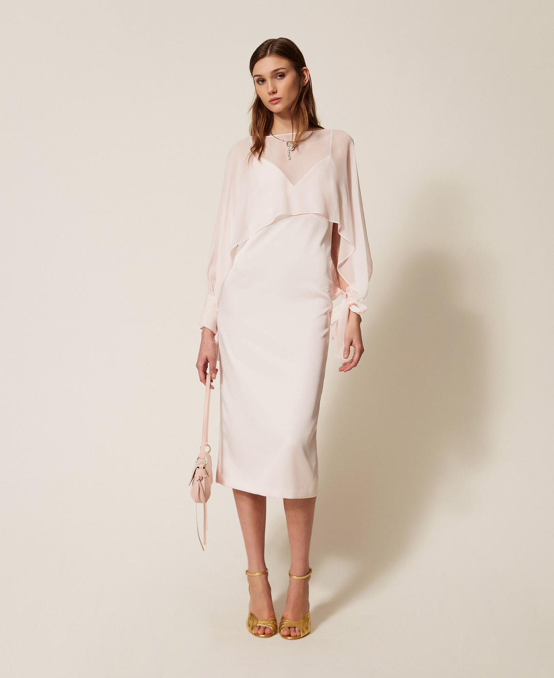 Blouse cropped en crêpe georgette