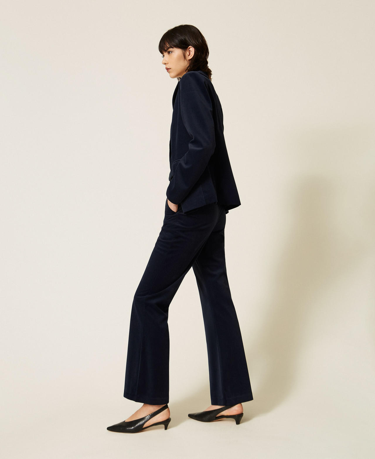 Actitude By Twinset Flared Velvet Trousers
