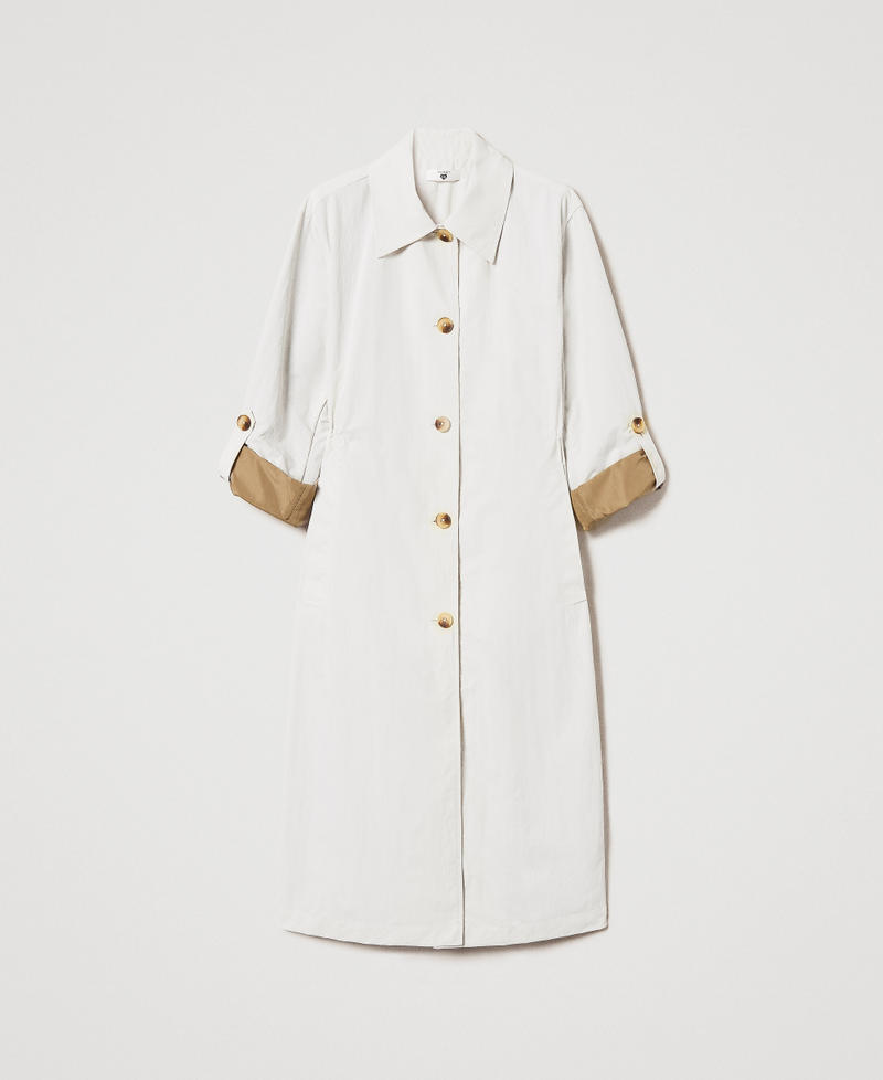 Parka lungo in nylon Beige Donna 251LL2TAA_00003_S0