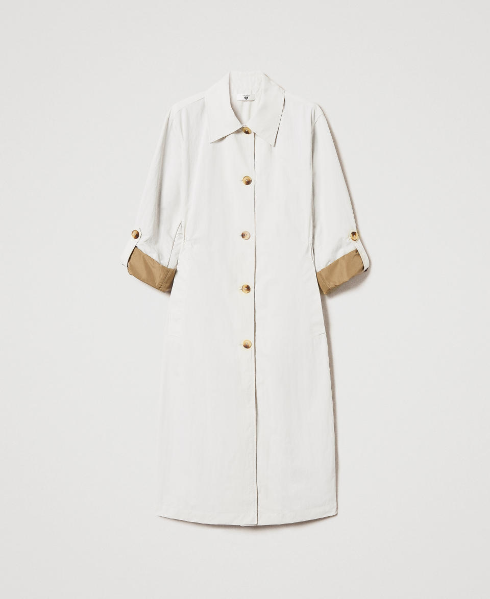 Long nylon parka Beige Woman 251LL2TAA_00003_S0
