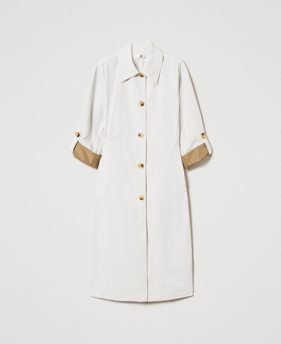 Langer Parka aus Nylon Beige Frau 251LL2TAA_00003_S0