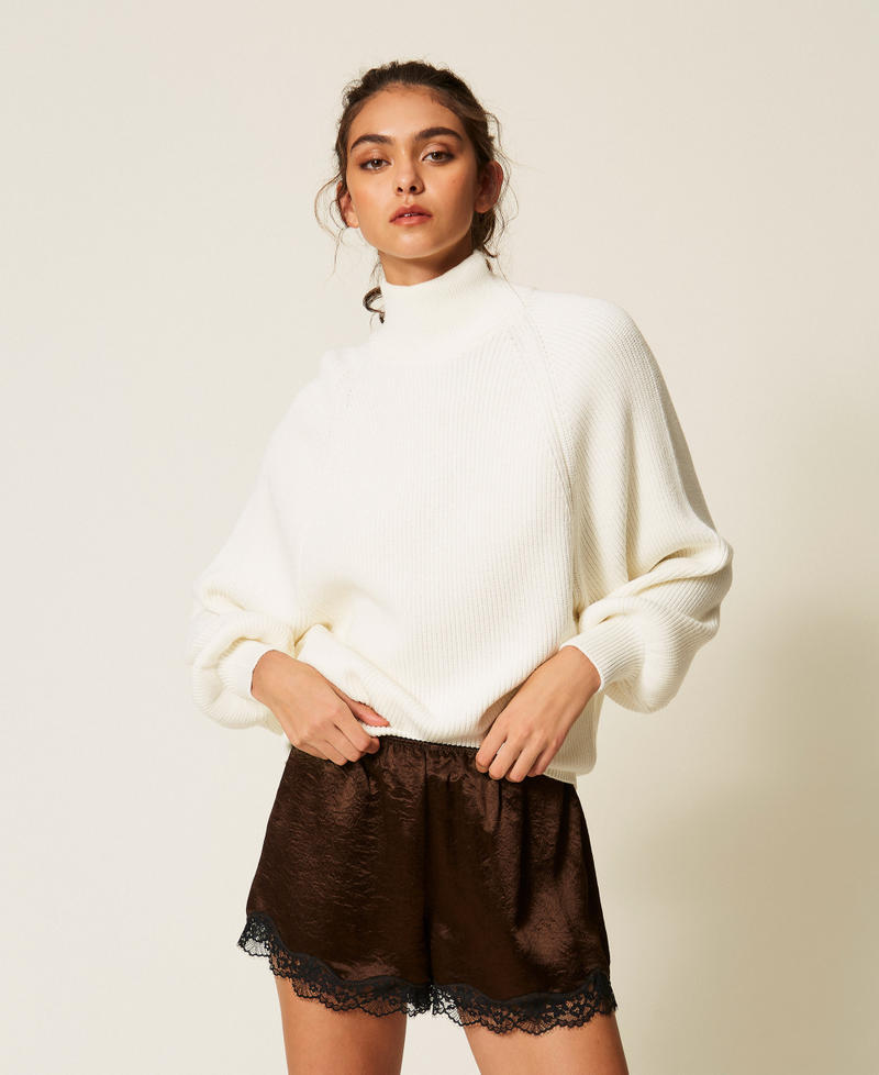 Oversized jumper with roller neck White Snow Woman 262AP3043_00282_01