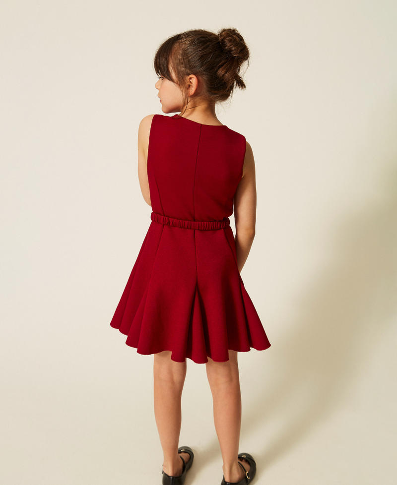 Abito corto in tessuto scuba Red Ruby Bambina 262GJ2137_13704_03