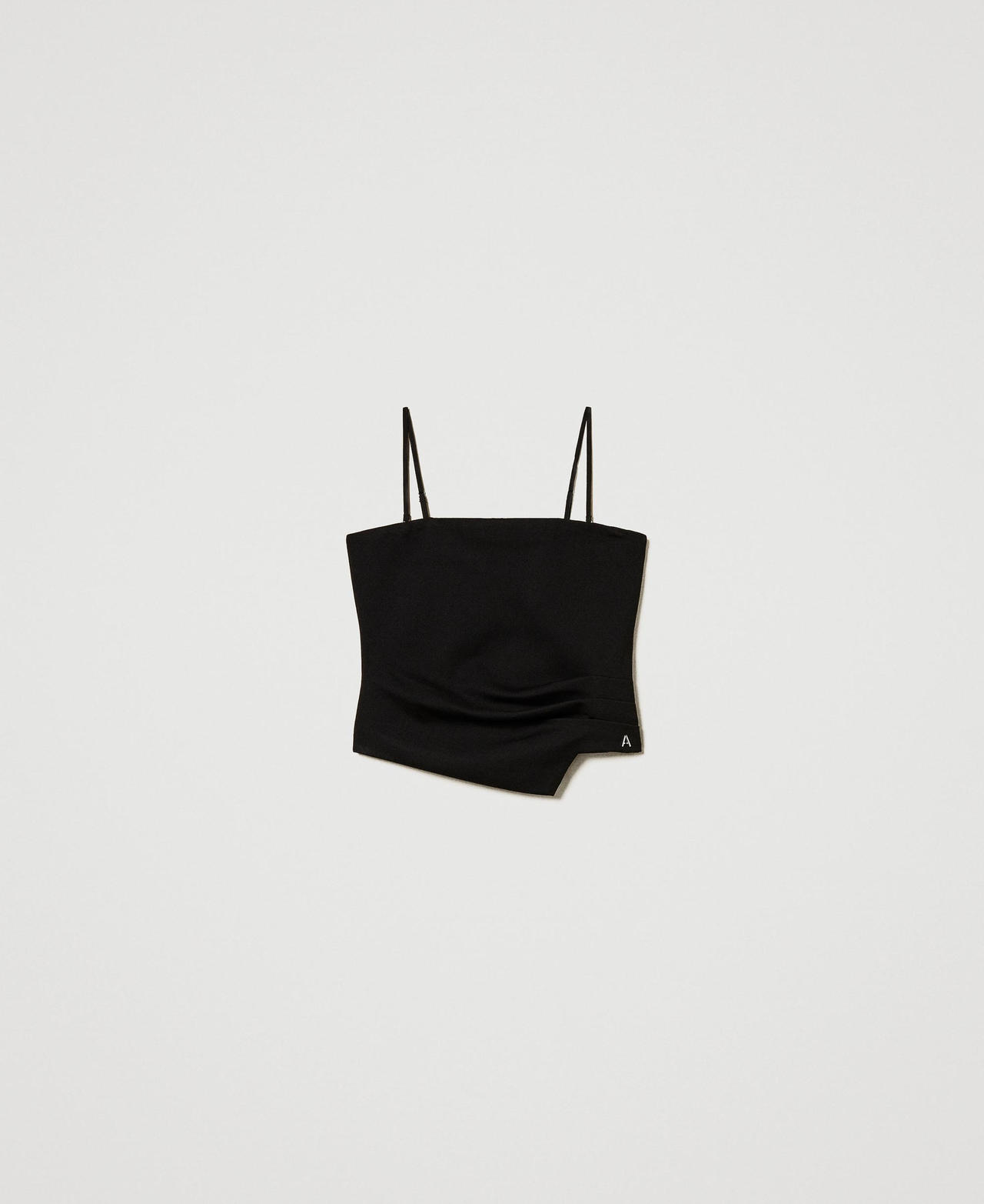 Fitted top with draping Black Woman 251AP2055_00006_0S