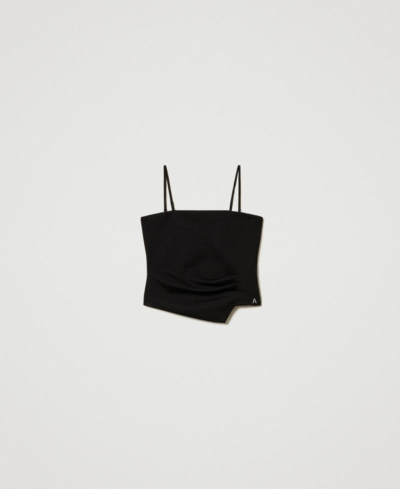 Fitted top with draping Black Woman 251AP2055_00006_0S
