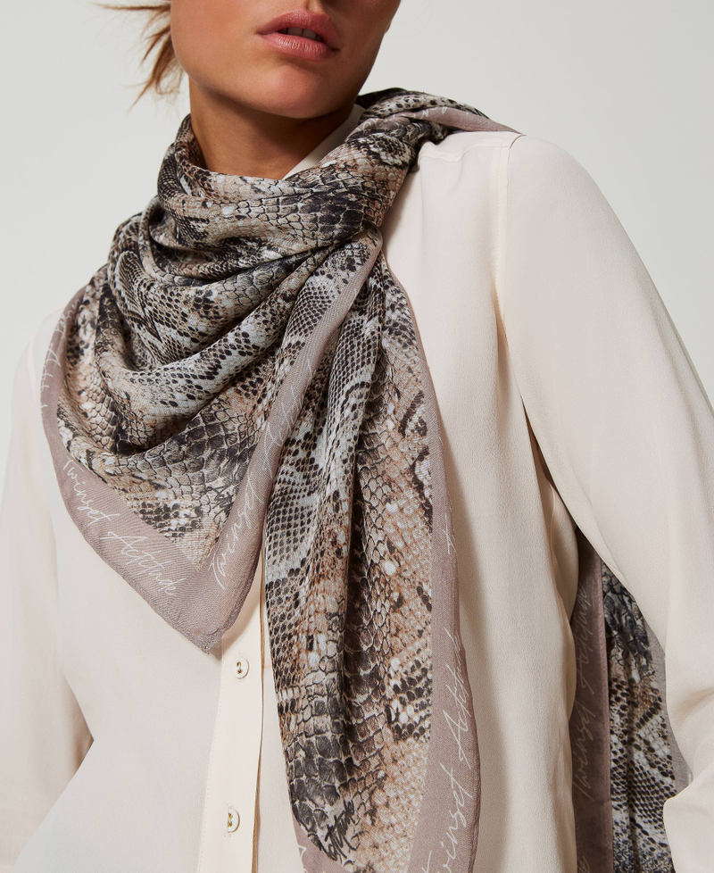 Georgettetuch mit Schlangenprint Print Soft Snake Frau 242AA4100_11770_S0