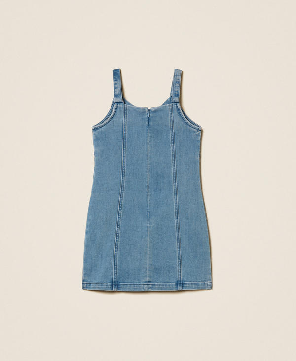 Robe courte en jean avec n&oelig;ud