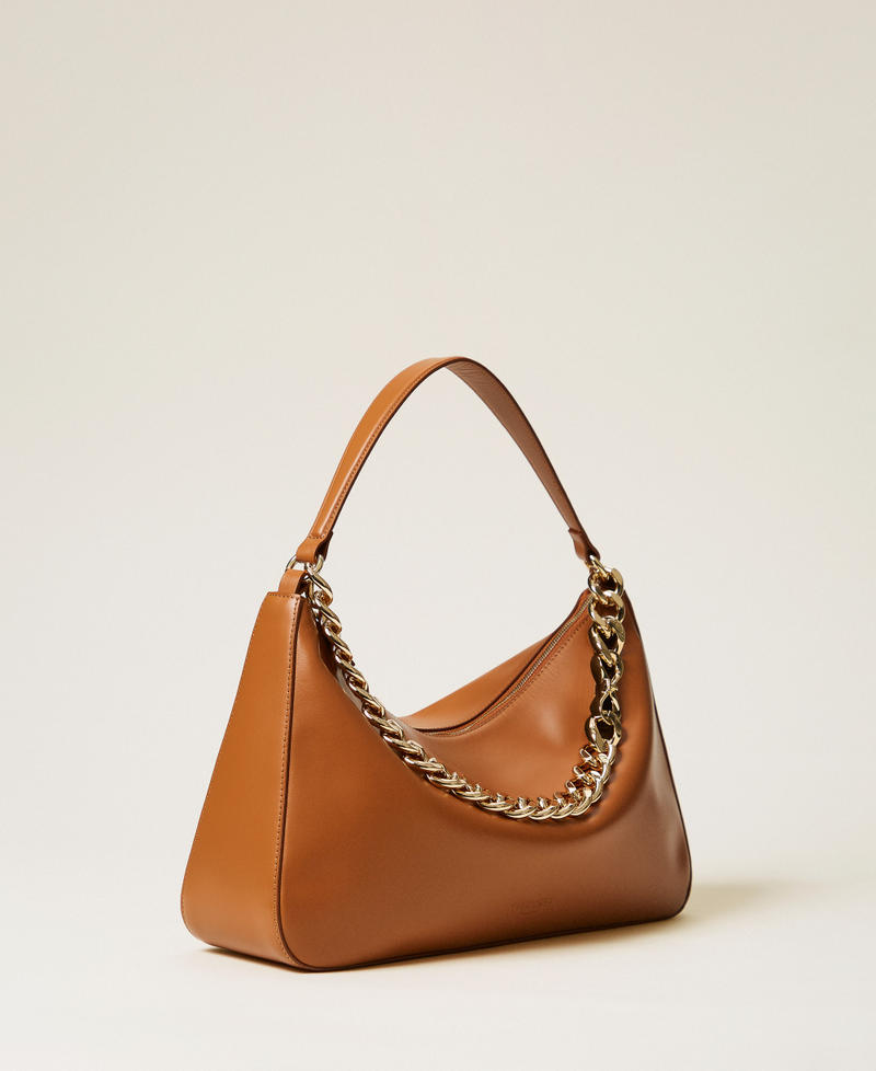 Liliane' medium leather bag Leather Brown Woman 999TB7010_14243_01