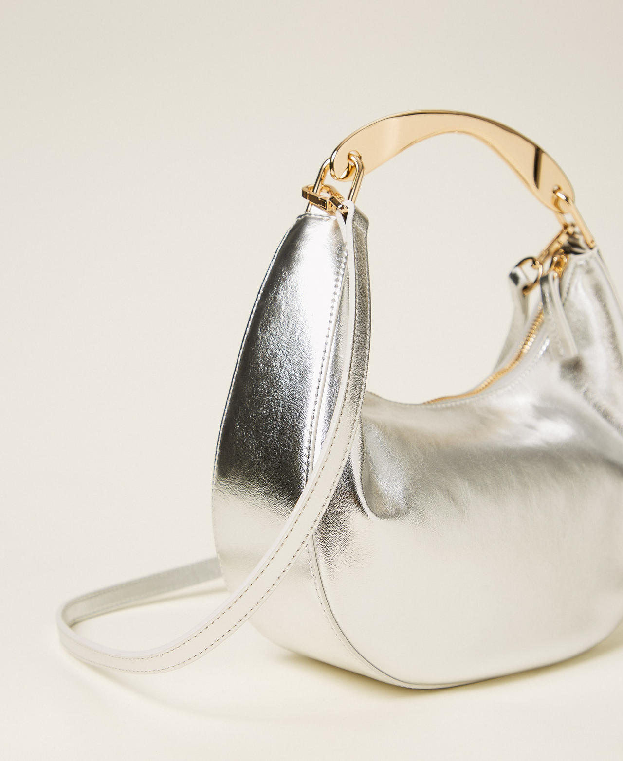 Borsa ‘Croissant’ con manico in metallo Silver Donna 252TD8160_00995_03