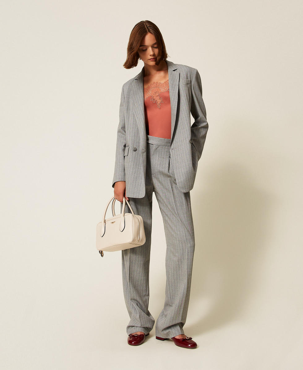 Satin and lace top Rust Brown Woman 252TP2391_12608_T0