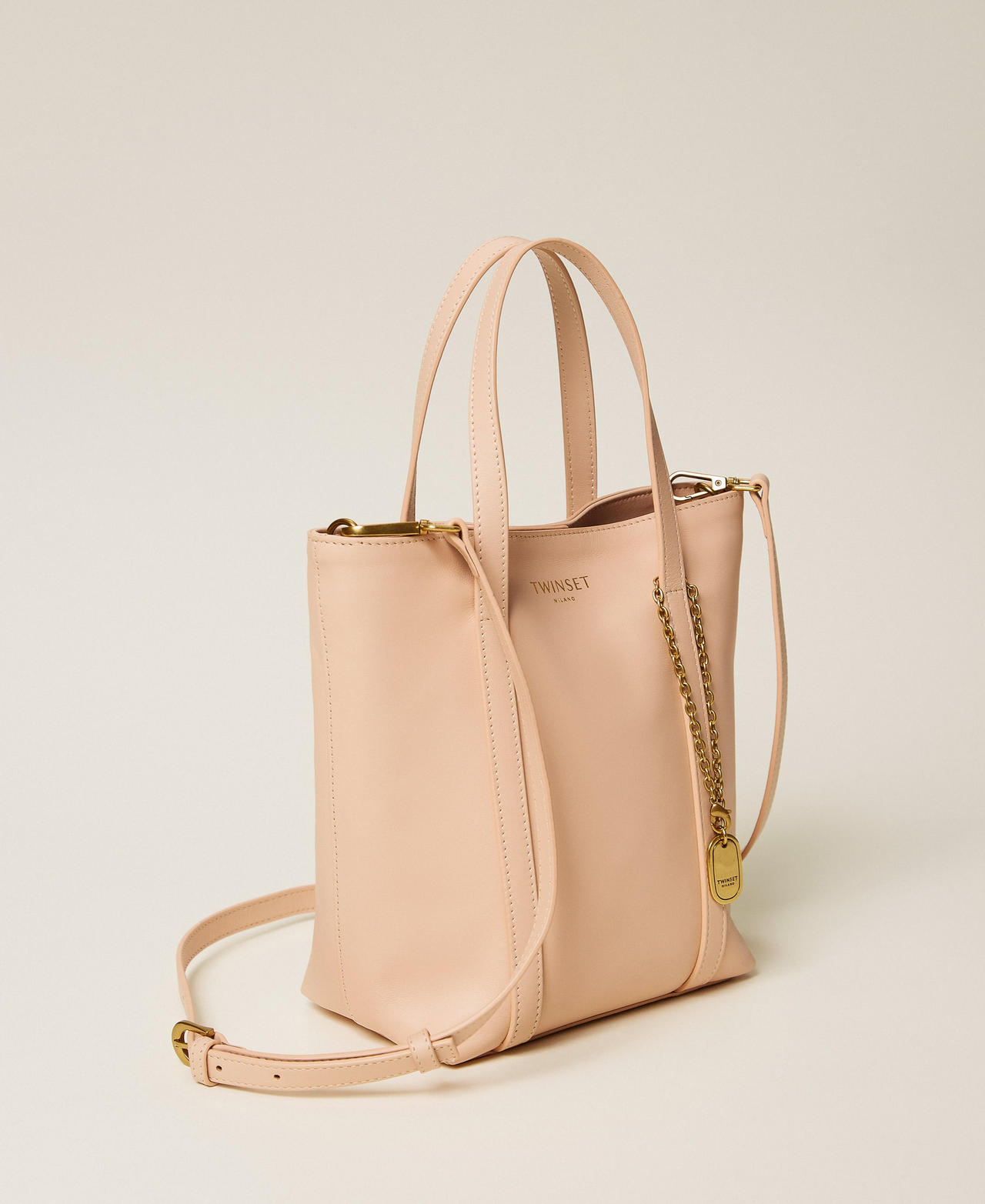 Cabas en cuir avec charm Pearl Rose Femme 261TD8401_13144_02