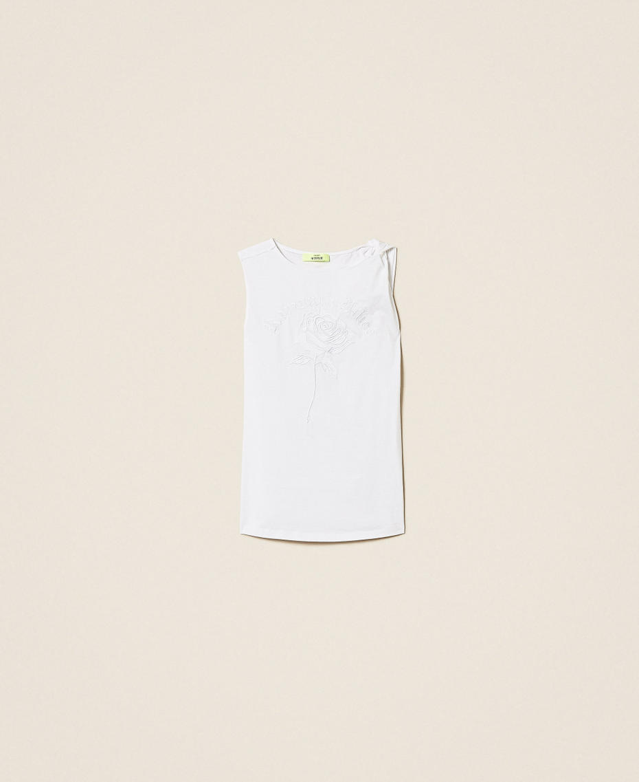 Top MYFO avec rose brod&eacute;e Blanc "Papers" Femme 261AQ2011_00840_S0