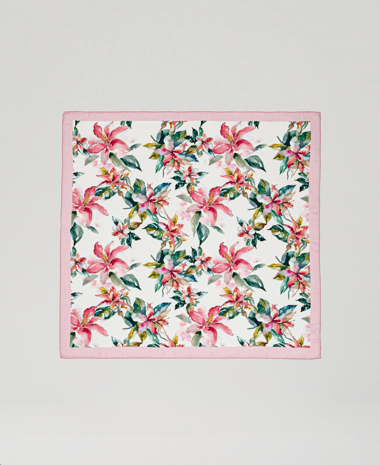 Keffiyeh with floral print Mother of Pearl/Multicolour Floral Print Woman 251LB4CKK_12194_05