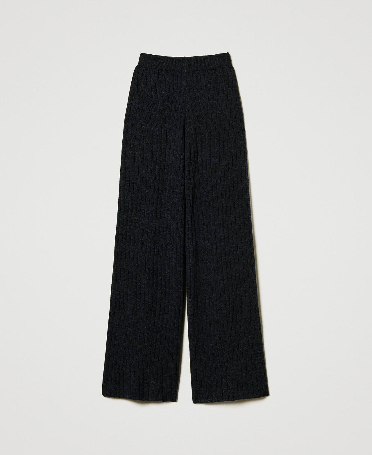 Scee by twin set Pantaloni a palazzo in maglia misto lana