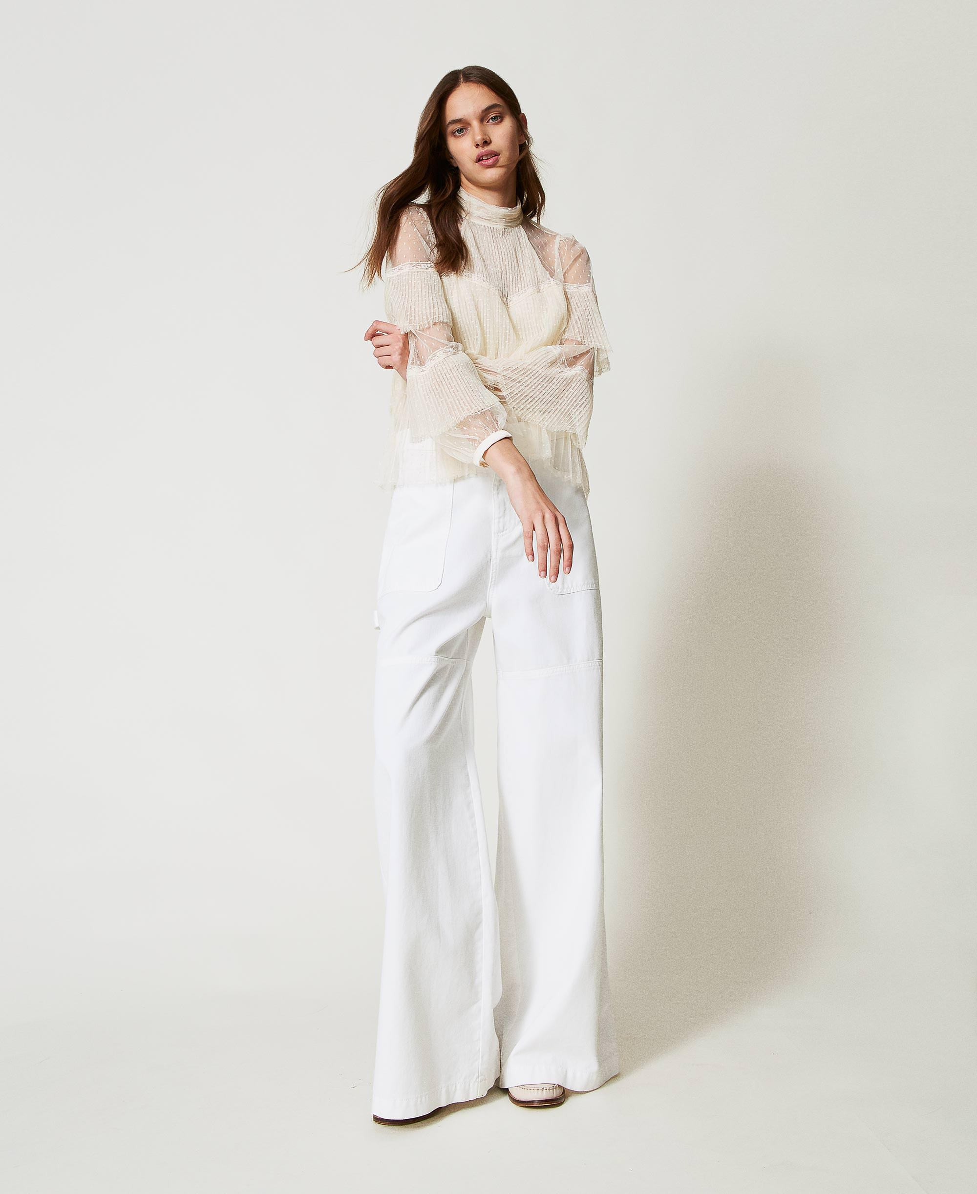 Cargohose aus wei&szlig;em Bull-Denim