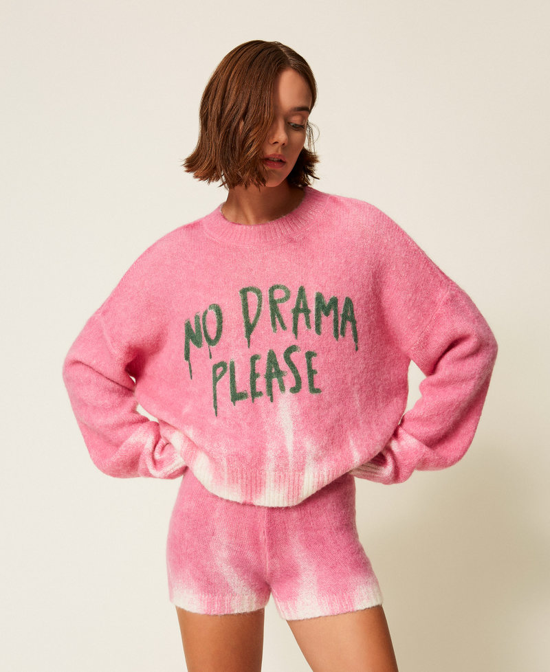 Maglia MYFO in misto lana con stampa Rosa Fluo / Drama Donna 252AQ3061_13034_01