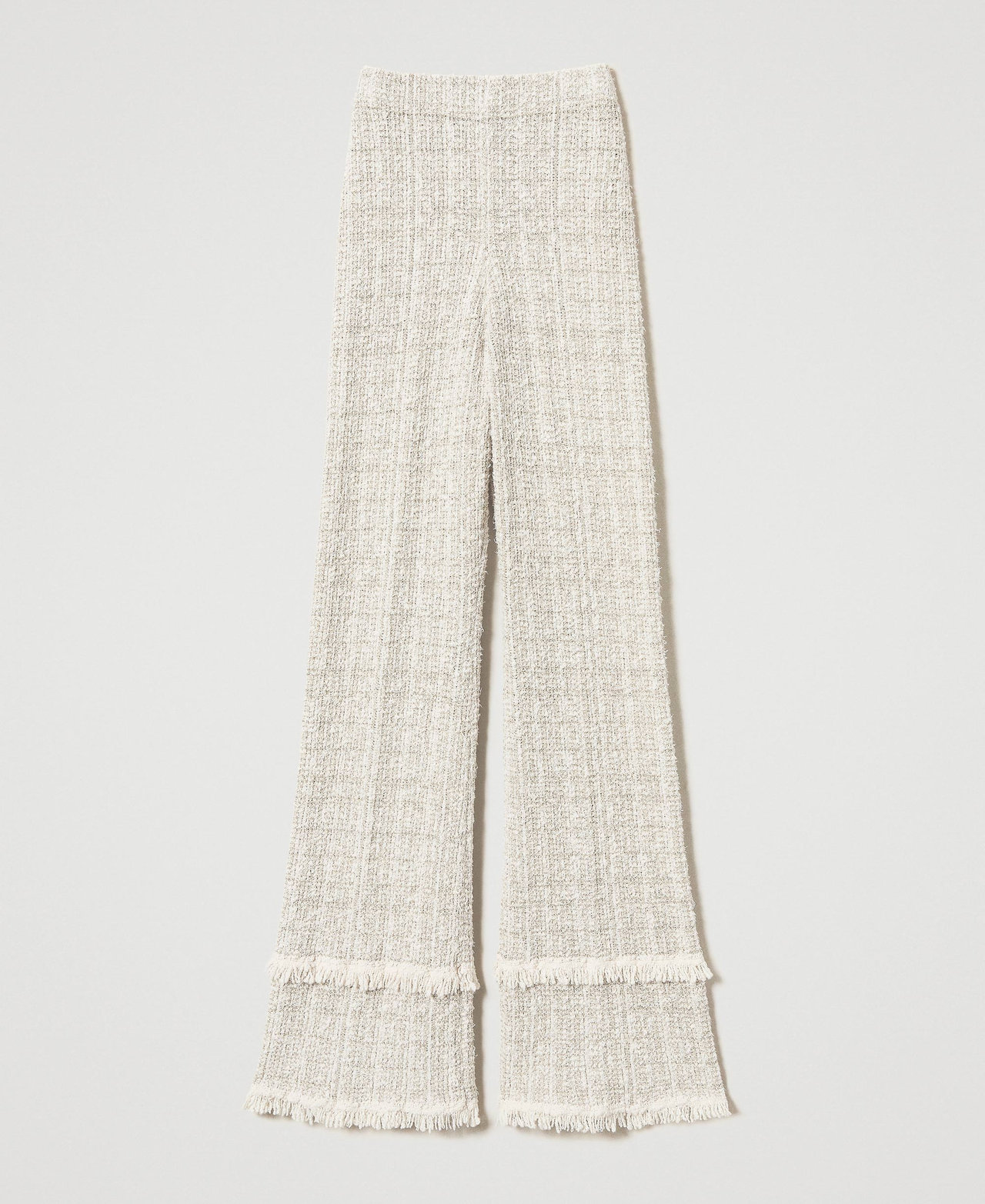 Jacquard knit trousers with lurex Snow Gold Lurex Jacquard Woman 251TP3562_12317_0S
