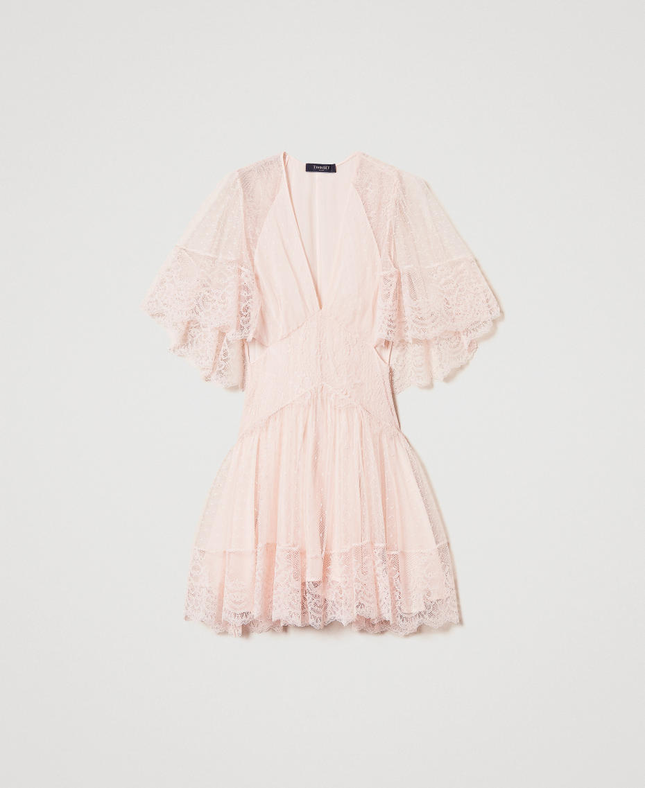'Isola Bella' short dress in lace Pretty Pink Woman 251TS2093_12370_S0