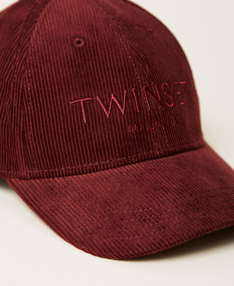 Casquette de baseball en velours Rouge Bordeaux Femme 262TA4120_13670_03