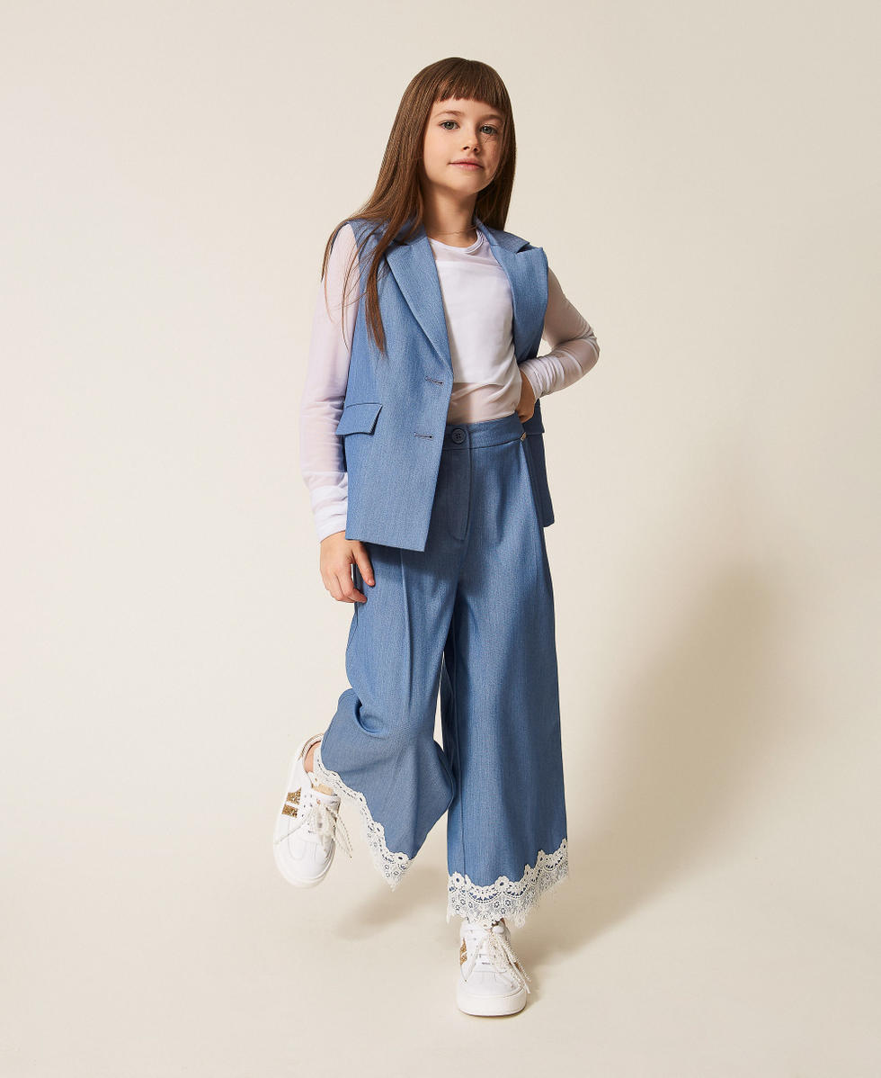 Chaleco de botonadura simple de fil-&agrave;-fil Skyline Ni&ntilde;a 261GJ2Q10_04614_T0