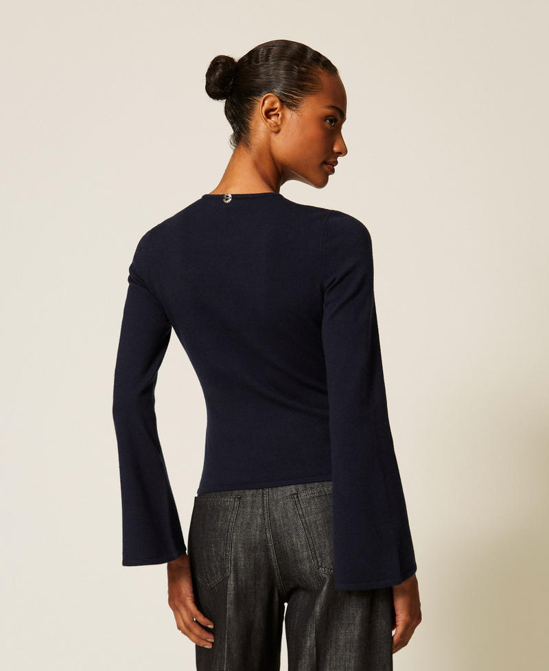 Maglia fitted con volant Blue Paint Donna 262AP3202_13182_03