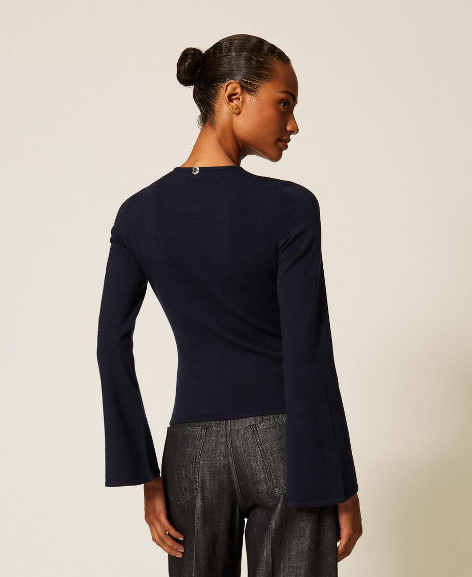 Maglia fitted con volant Blue Paint Donna 262AP3202_13182_03