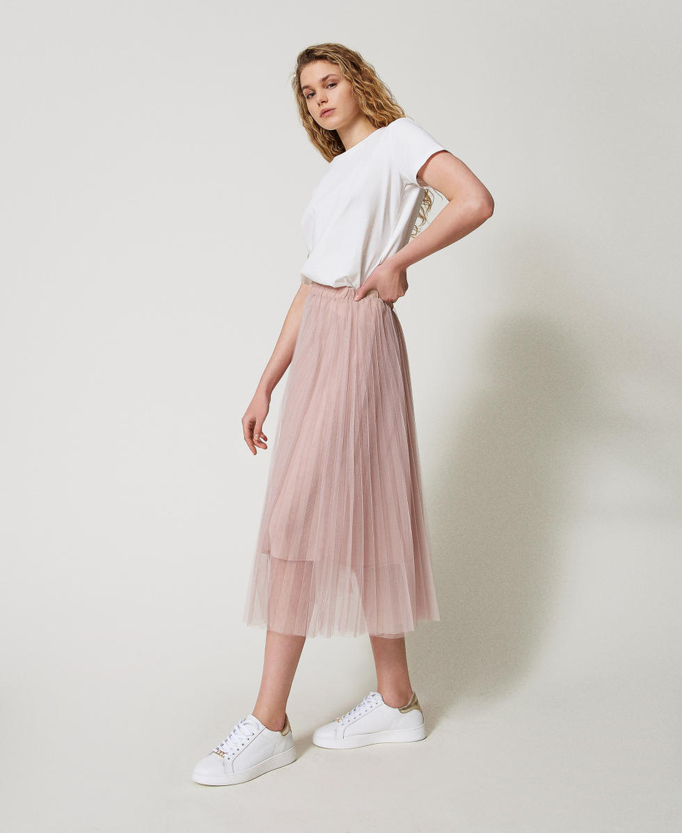 Maxi-Plisseerock aus T&uuml;ll